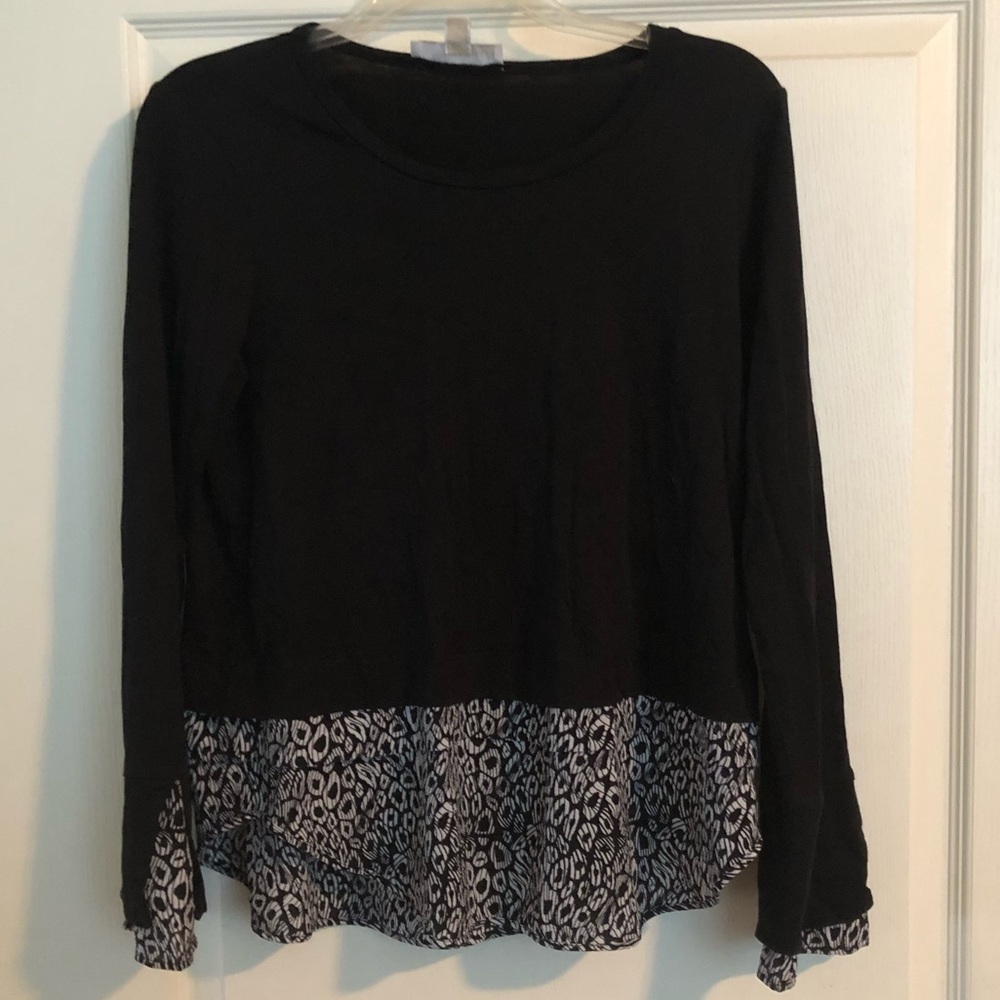 Michael Kors black & leopard layered long-sleeve